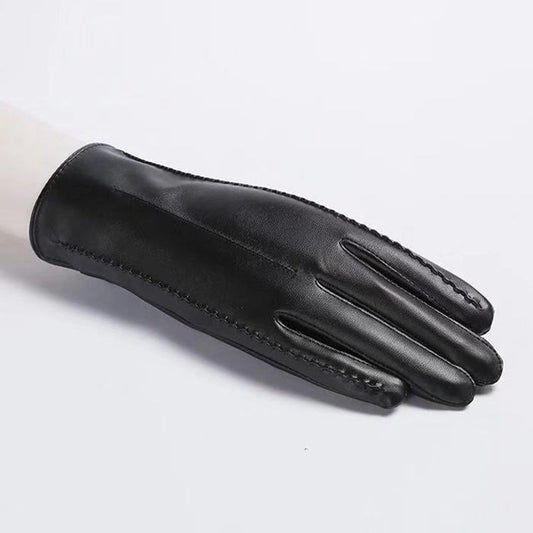 Lined warm PU leather gloves - Free Shipping - Aurelia Clothing