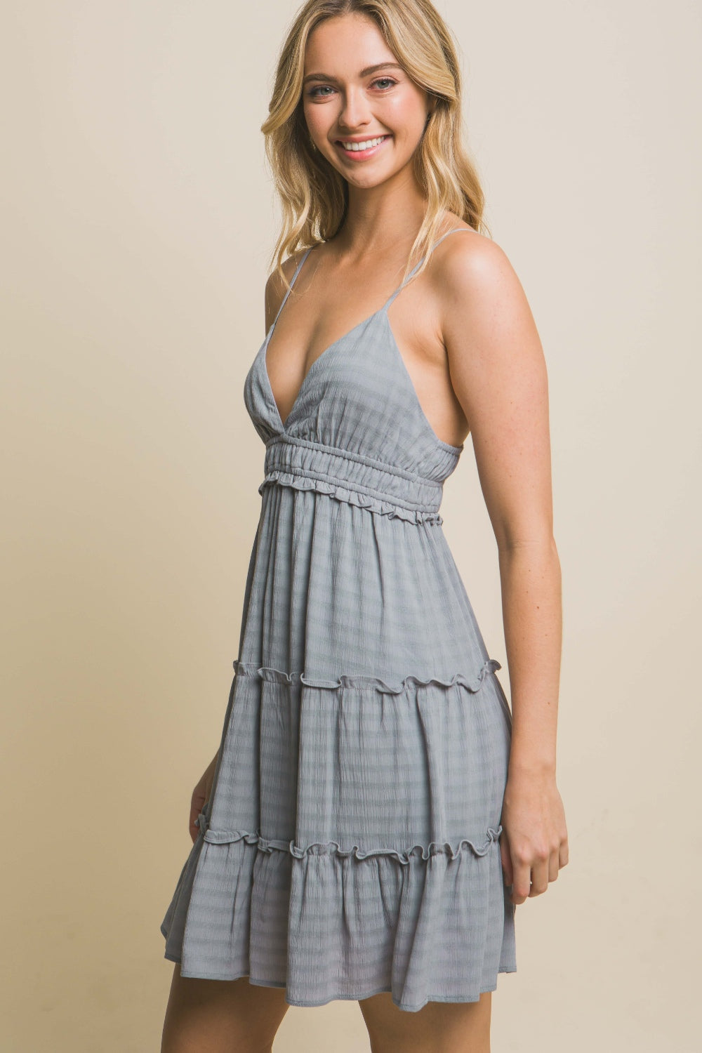 Love Tree Frill V-Neck Cami Dress - Aurelia Clothing