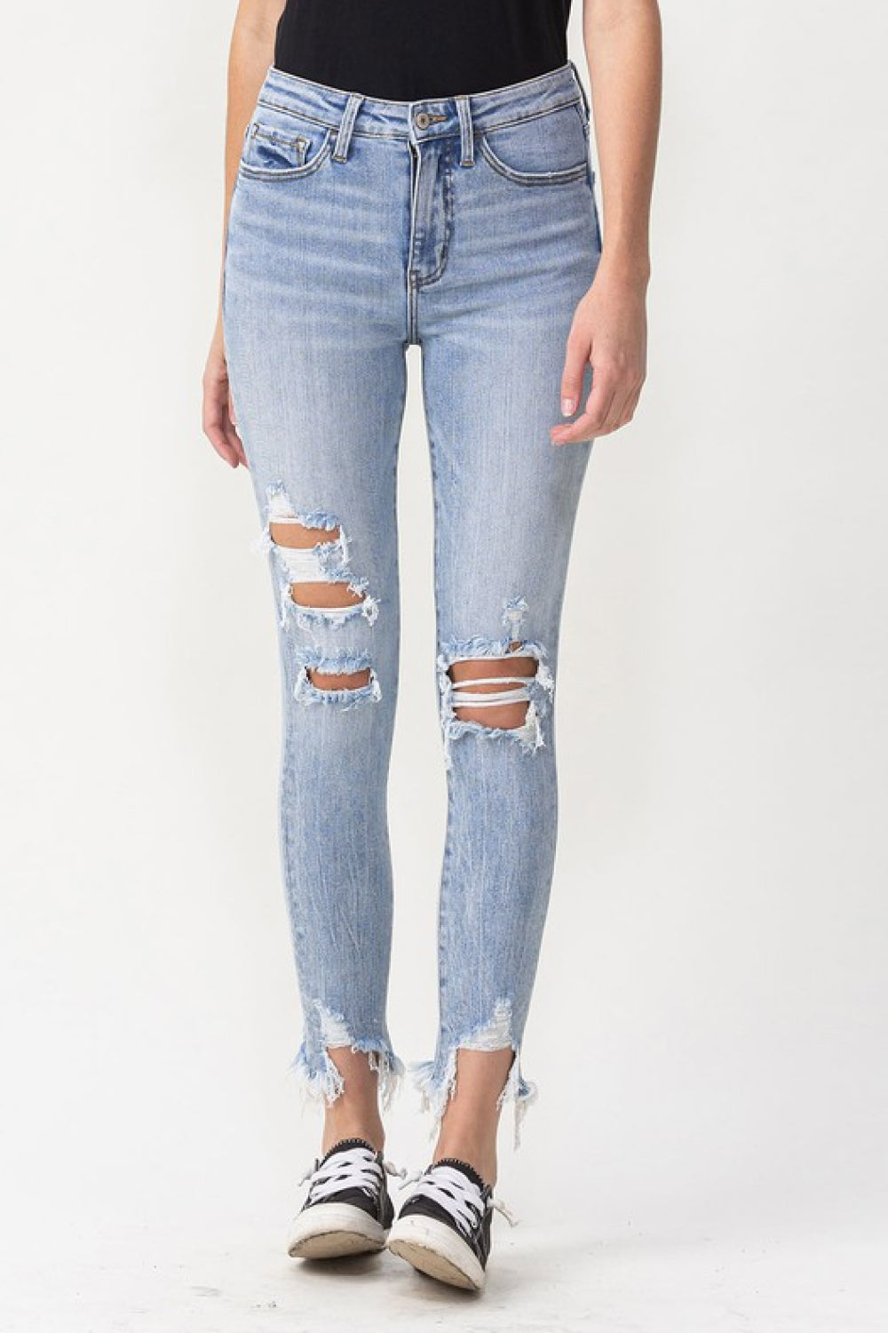 Lovervet Full Size Lauren Distressed High Rise Skinny Jeans - Aurelia Clothing