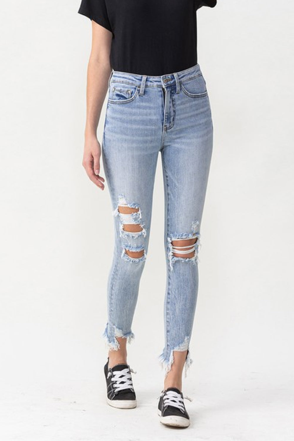 Lovervet Full Size Lauren Distressed High Rise Skinny Jeans - Aurelia Clothing