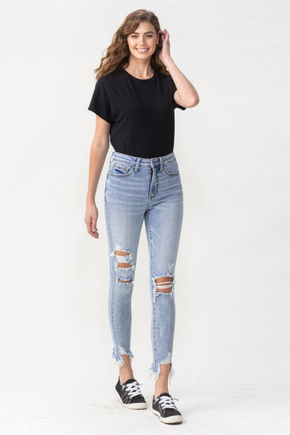 Lovervet Full Size Lauren Distressed High Rise Skinny Jeans - Aurelia Clothing