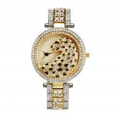 MISSFOX V227  Women Quartz Watch Fashion Bling Casual Ladies Watch Female Quartz Gold Watch Crystal Diamond Leopard For Women Clock - Free Shipping - Aurelia Clothing