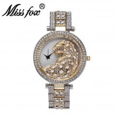 MISSFOX V227  Women Quartz Watch Fashion Bling Casual Ladies Watch Female Quartz Gold Watch Crystal Diamond Leopard For Women Clock - Free Shipping - Aurelia Clothing