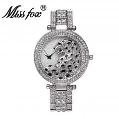 MISSFOX V227  Women Quartz Watch Fashion Bling Casual Ladies Watch Female Quartz Gold Watch Crystal Diamond Leopard For Women Clock - Free Shipping - Aurelia Clothing