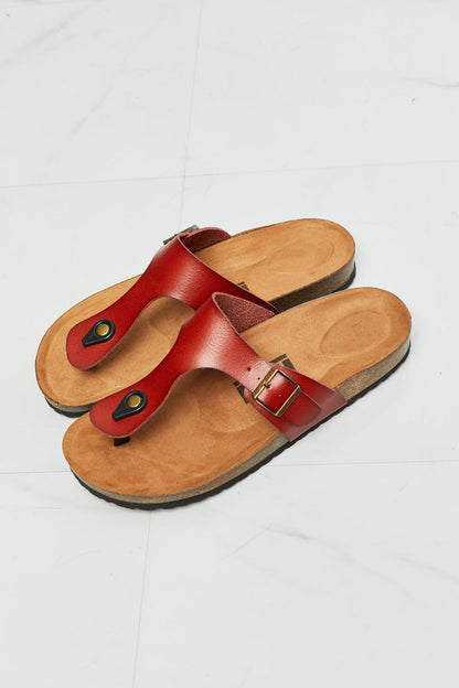 MMShoes Drift Away T-Strap Flip-Flop in Red - Aurelia Clothing