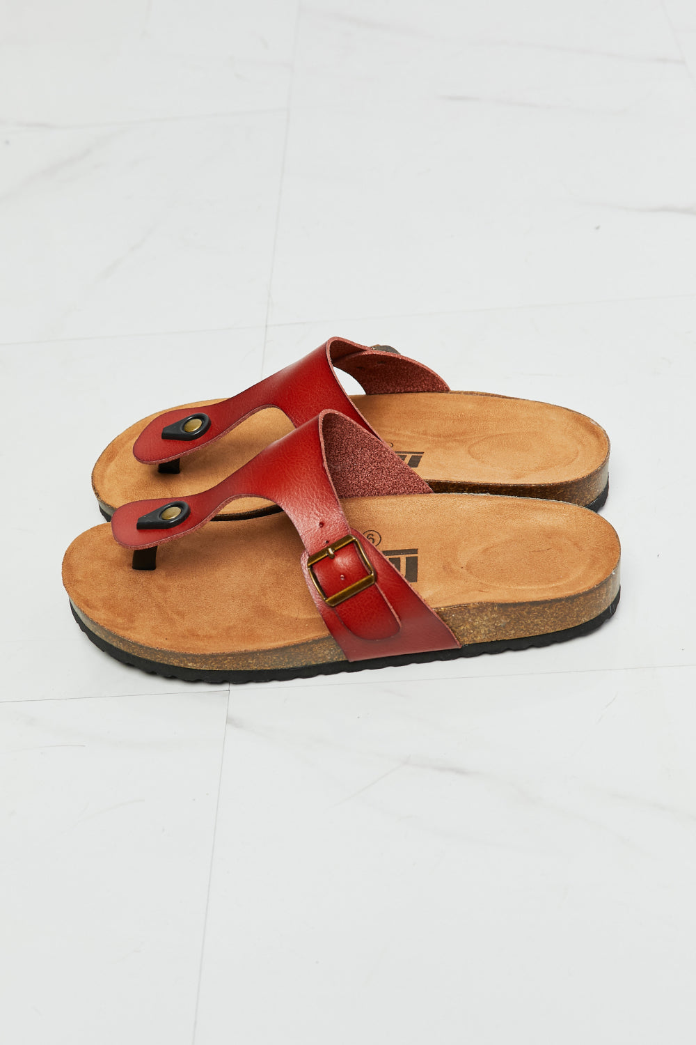 MMShoes Drift Away T-Strap Flip-Flop in Red - Aurelia Clothing