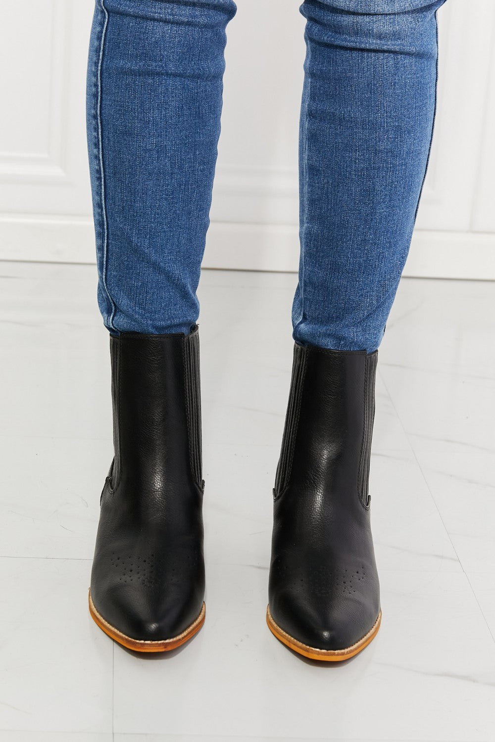 MMShoes Love the Journey Stacked Heel Chelsea Boot in Black - Aurelia Clothing