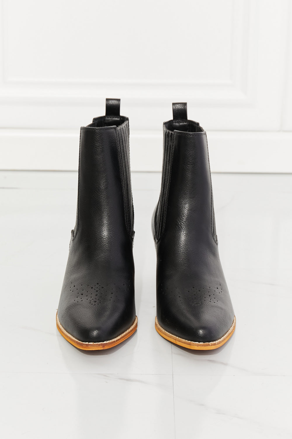 MMShoes Love the Journey Stacked Heel Chelsea Boot in Black - Aurelia Clothing