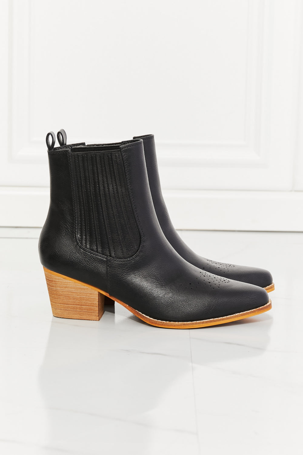 MMShoes Love the Journey Stacked Heel Chelsea Boot in Black - Aurelia Clothing