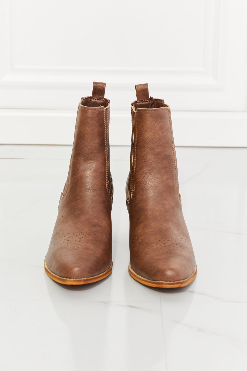 MMShoes Love the Journey Stacked Heel Chelsea Boot in Chestnut - Aurelia Clothing