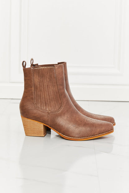 MMShoes Love the Journey Stacked Heel Chelsea Boot in Chestnut - Aurelia Clothing