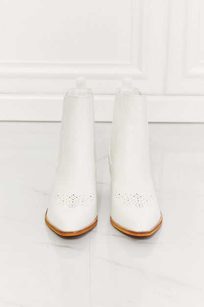 MMShoes Love the Journey Stacked Heel Chelsea Boot in White - Aurelia Clothing