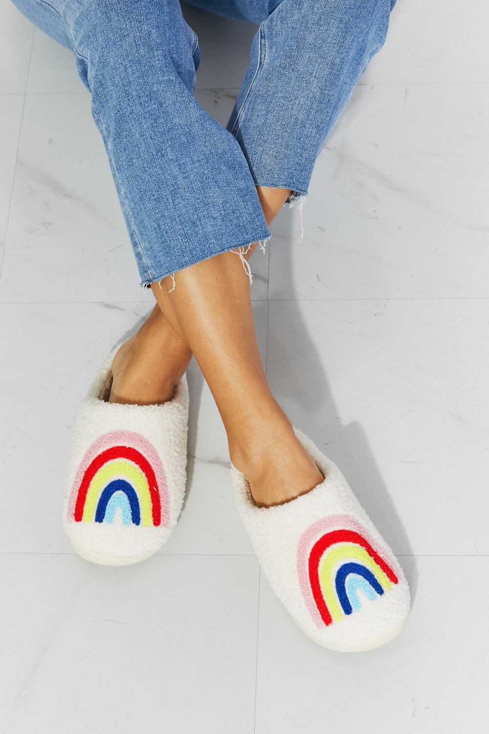 MMShoes Rainbow Plush Slipper - Aurelia Clothing