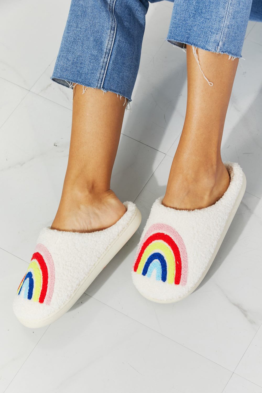 MMShoes Rainbow Plush Slipper - Aurelia Clothing