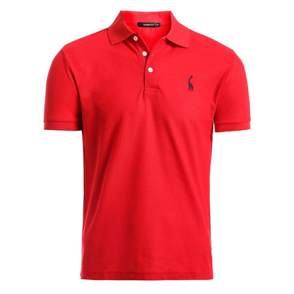 Man Polo Shirt Mens Casual Deer Embroidery Cotton Polo shirt Men Short Sleeve High Quantity polo men - Free Shipping - Aurelia Clothing