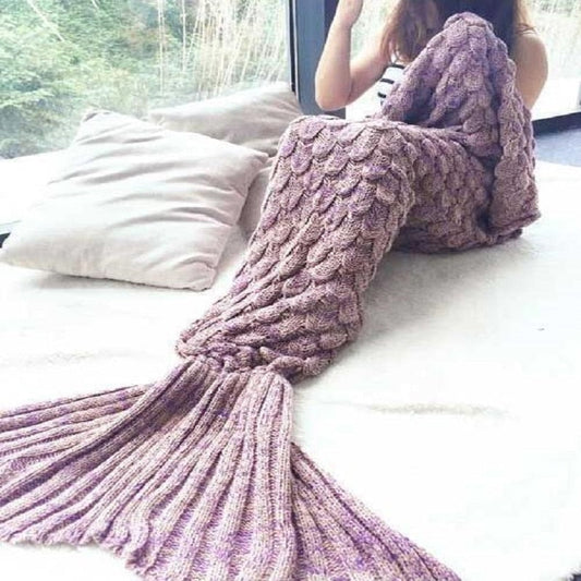 Mermaid Blanket Blankets Knitting Fish Tail Blanket Sofa Cover Birthday Gifts For Girls -  Free Shipping - Aurelia Clothing
