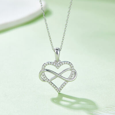 Moissanite 925 Sterling Silver Heart Shape Necklace - Aurelia Clothing