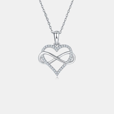 Moissanite 925 Sterling Silver Heart Shape Necklace - Aurelia Clothing