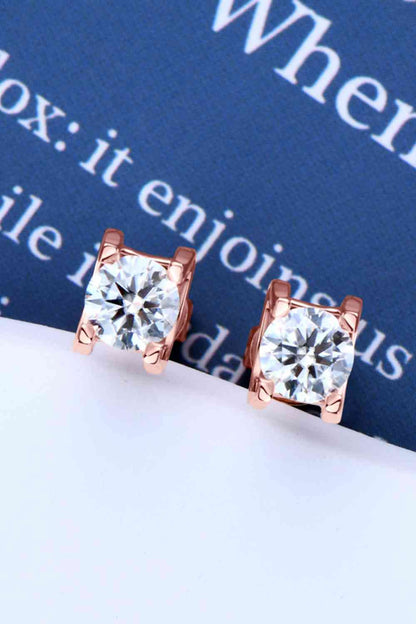 Moissanite 925 Sterling Silver Stud Earrings - Aurelia Clothing