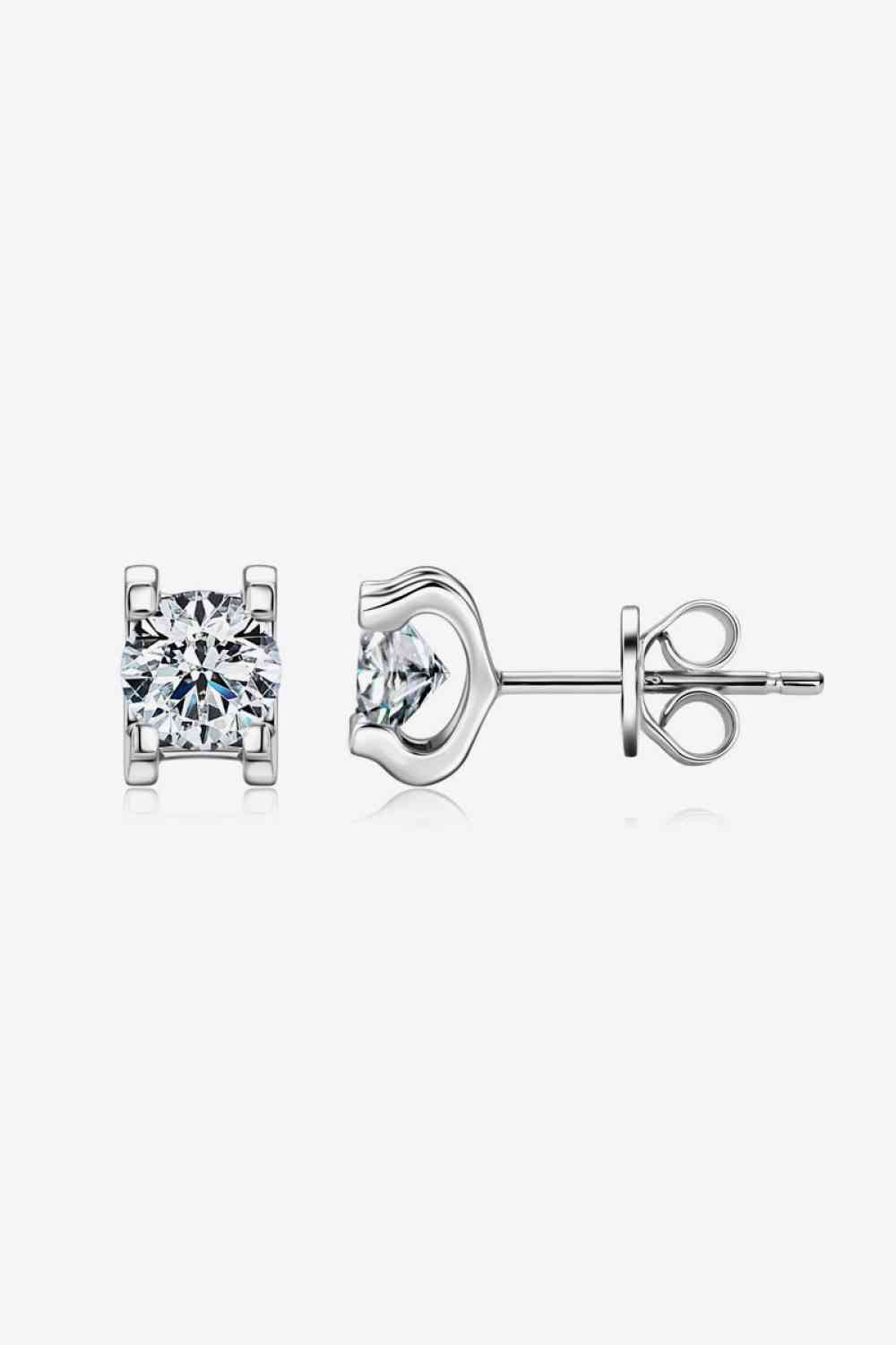 Moissanite 925 Sterling Silver Stud Earrings - Aurelia Clothing