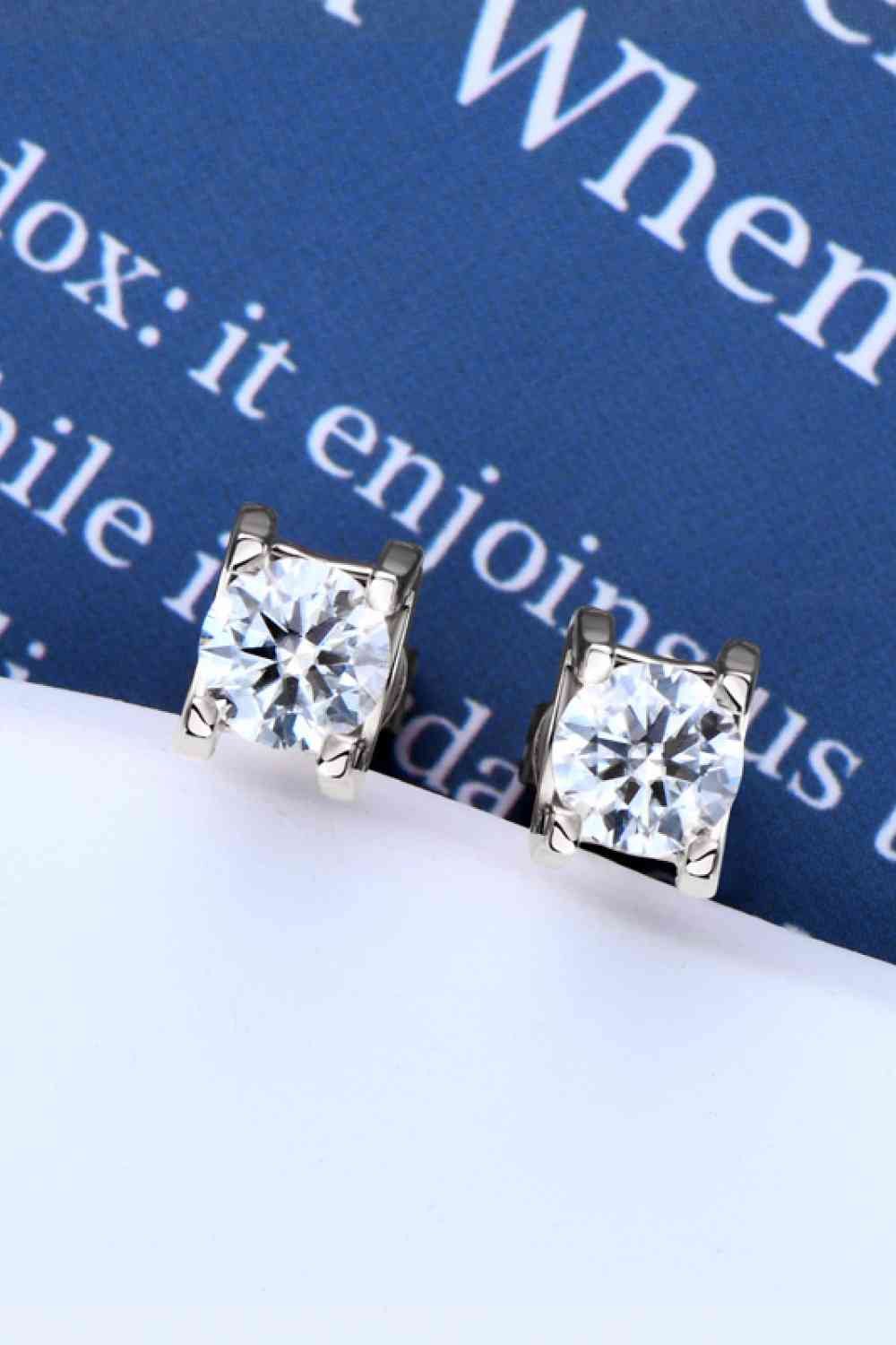 Moissanite 925 Sterling Silver Stud Earrings - Aurelia Clothing