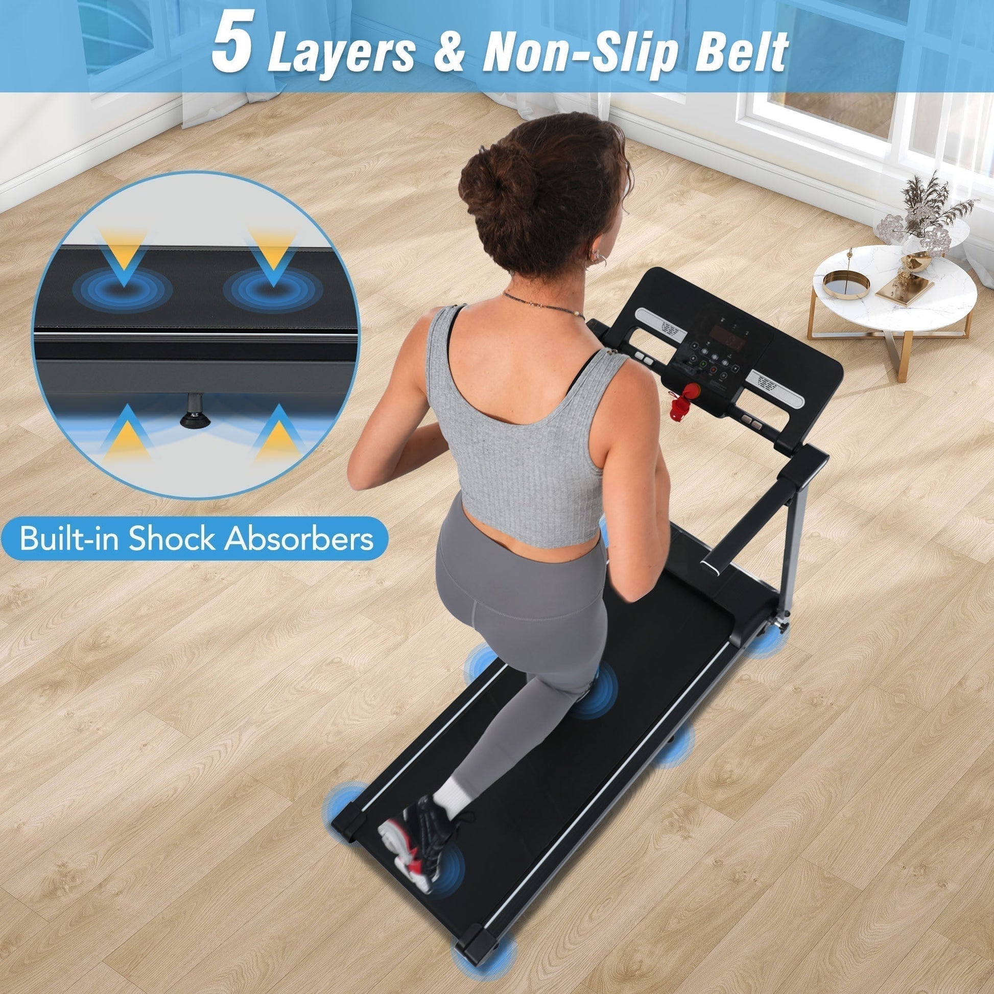 NEW Folding Treadmills Walking Pad Treadmill for Home Office -2.5HP Walking Treadmill With Incline Bluetooth Speaker - Free Shipping - Aurelia Clothing