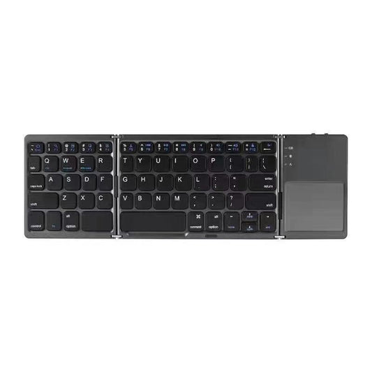 New Mini Wireless Three Folding Bluetooth Keyboard Bluetooth Wireless Folding With Touch Pad Bo33 Rechargeable Keyboard - Free Shipping - Aurelia Clothing