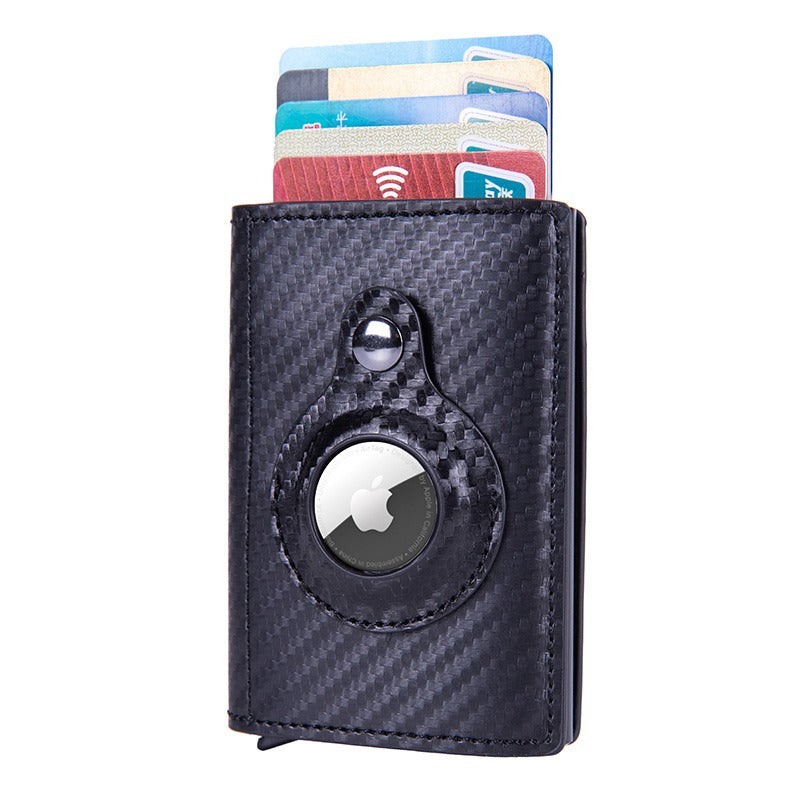 New RFID Apple Tracker Protective Cover Airtag Locator Crazy Horse Card Pack RFID Carbon Fiber - Free Shipping - Aurelia Clothing