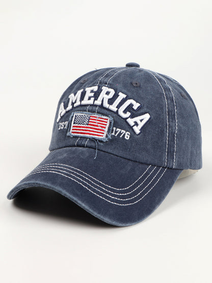 New denim embroidered old baseball cap American flag letter embroidered peaked cap - Free Shipping - Aurelia Clothing