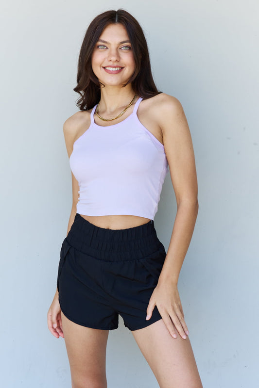 Ninexis Everyday Staple Soft Modal Short Strap Ribbed Tank Top in Lavender - Aurelia Clothing