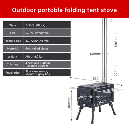 Outdoor Courtyard Firewood Stove Carbon Steel Portable Foldable Wood Camping Stove For Outdoor Tents - Free Shipping - Aurelia Clothing