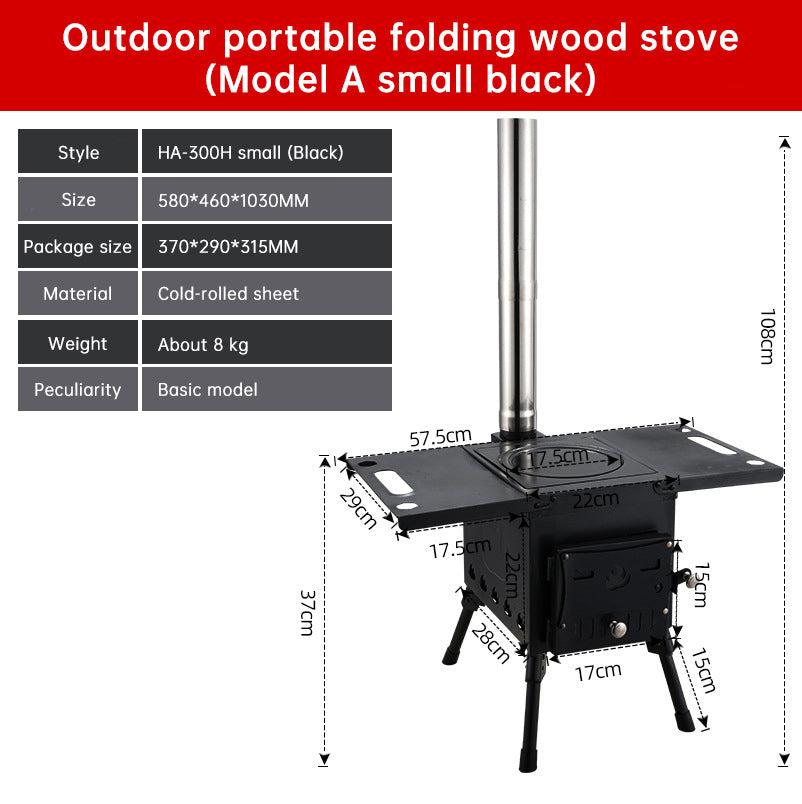 Outdoor Courtyard Firewood Stove Carbon Steel Portable Foldable Wood Camping Stove For Outdoor Tents - Free Shipping - Aurelia Clothing