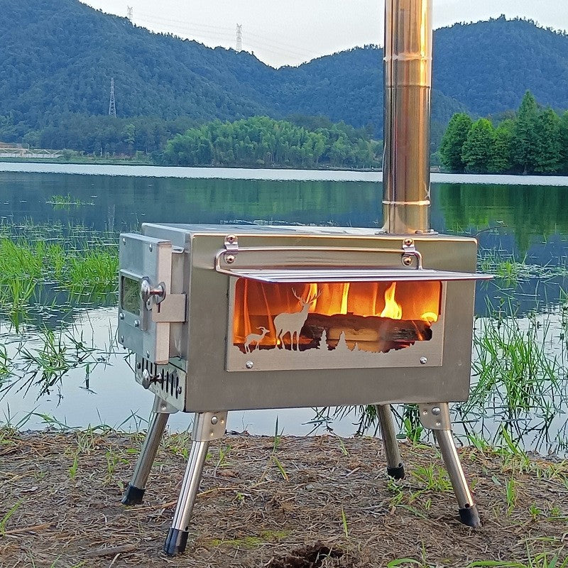 Outdoor Courtyard Firewood Stove Carbon Steel Portable Foldable Wood Camping Stove For Outdoor Tents - Free Shipping - Aurelia Clothing