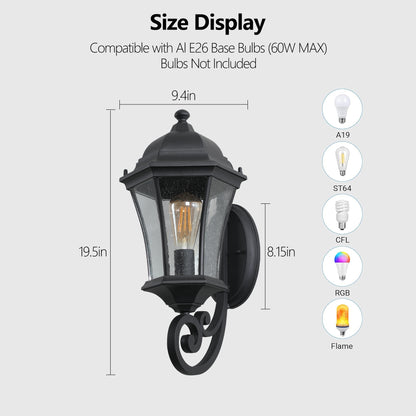 Outdoor Waterproof Glass Retro Wall Lamp with light sense - Free Shipping - Aurelia Clothing