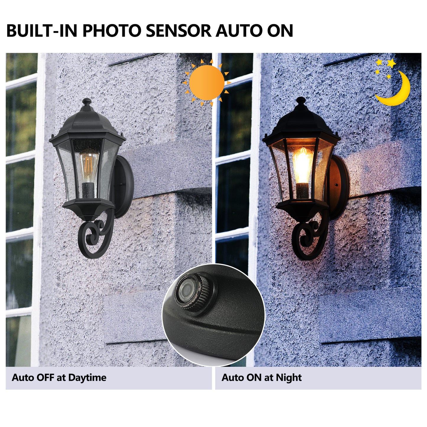 Outdoor Waterproof Glass Retro Wall Lamp with light sense - Free Shipping - Aurelia Clothing