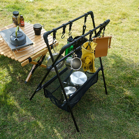 Outdoor camping folding shelf camping car drying rack drying net drying rack storage rack - Free Shipping - Aurelia Clothing