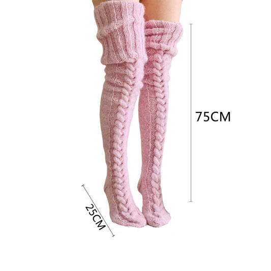 Over the knee lengthened long tube knitted pile socks - Free Shipping - Aurelia Clothing