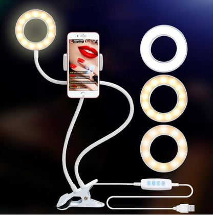 Photo Studio Selfie LED Ring Light with Cell Phone Mobile Holder for Youtube Live Stream Makeup Camera Lamp for iPhone Android - Free Shipping - Aurelia Clothing