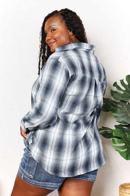 Plaid Dropped Shoulder Shirt - Aurelia Clothing