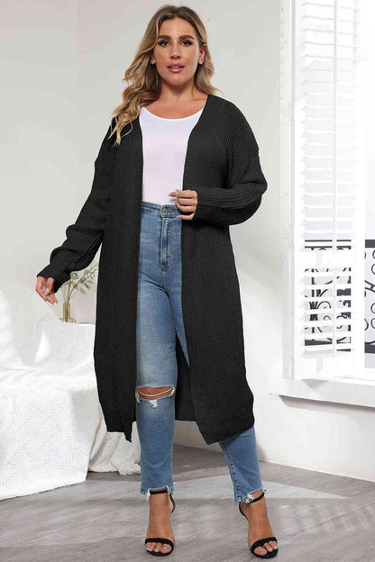 Plus Size Open Front Long Sleeve Cardigan - Free Shipping - Aurelia Clothing