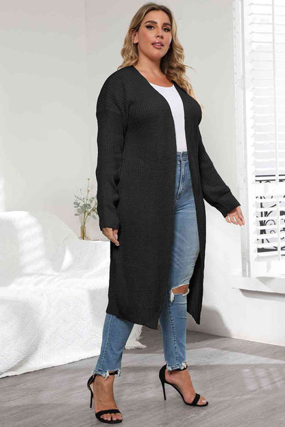 Plus Size Open Front Long Sleeve Cardigan - Free Shipping - Aurelia Clothing