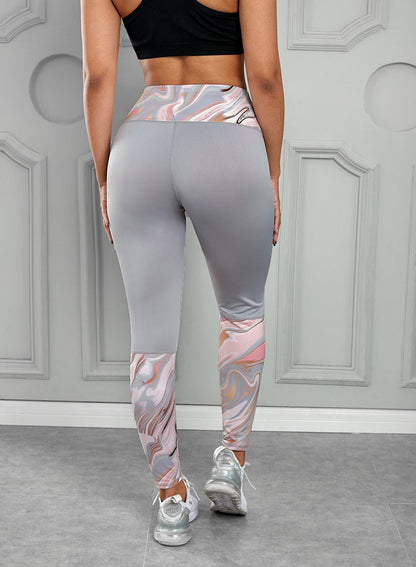 Printed Wide Waistband Active Leggings - Free Shipping - Aurelia Clothing