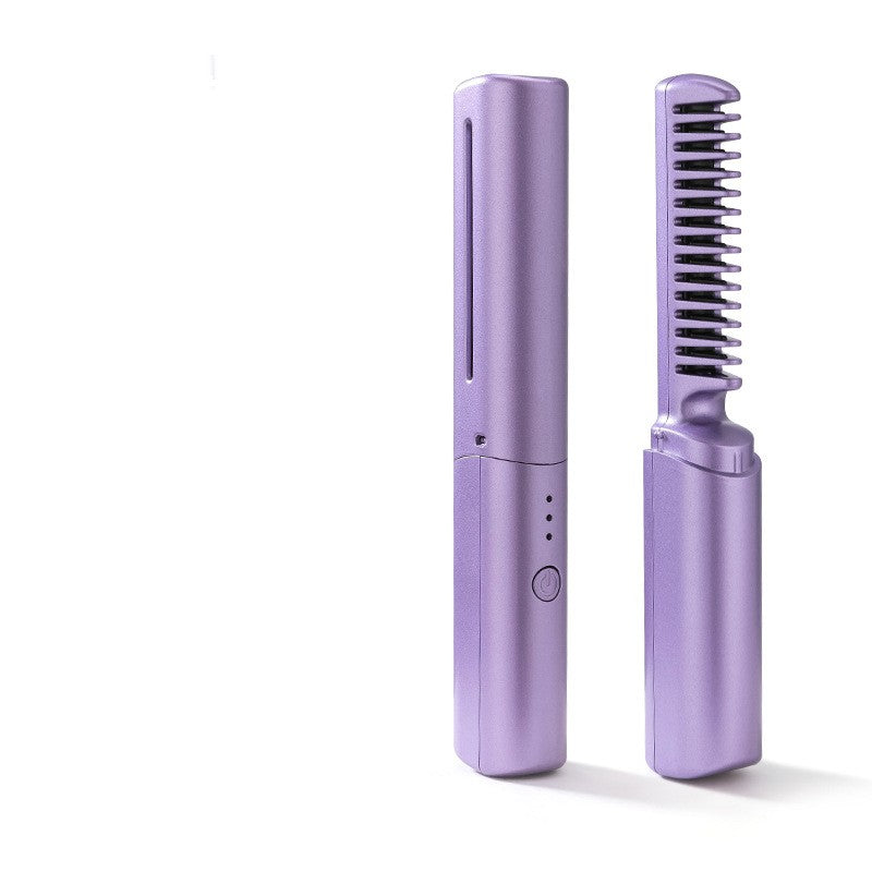 Professional Wireless Hair Straightener Curler Comb Fast Heating Negative Ion Straightening Curling Brush Hair Styling Tools - Free Shipping - Aurelia Clothing