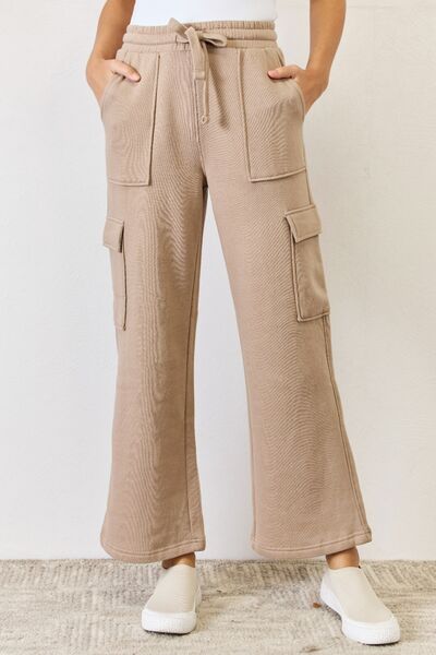 RISEN High Waist Cargo Wide Leg Pants - Aurelia Clothing