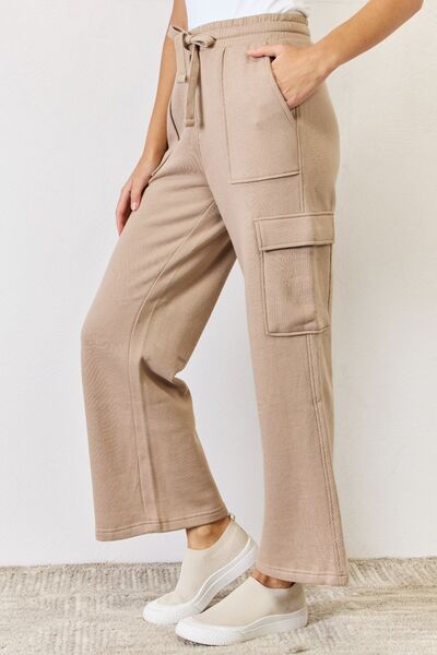 RISEN High Waist Cargo Wide Leg Pants - Aurelia Clothing