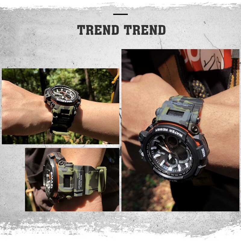 SMAEL 1708B Sport Watches Waterproof Men Watch LED Digital Watch Military Male Clock Relogio Masculino erkek kol saati Men Watch - Free Shipping - Aurelia Clothing