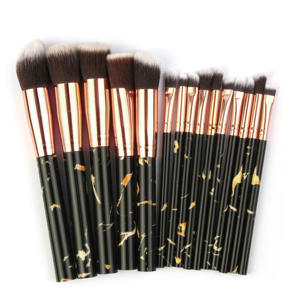 Set of 15 marbling makeup brushes - Free Shipping - Aurelia Clothing