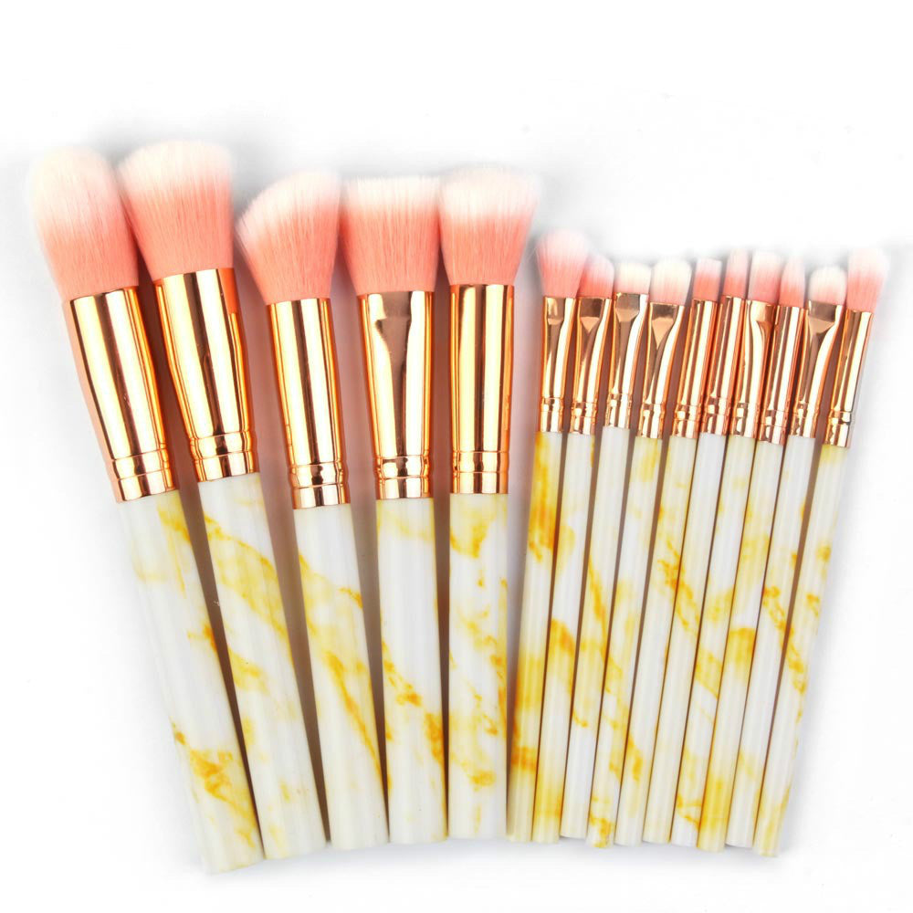 Set of 15 marbling makeup brushes - Free Shipping - Aurelia Clothing