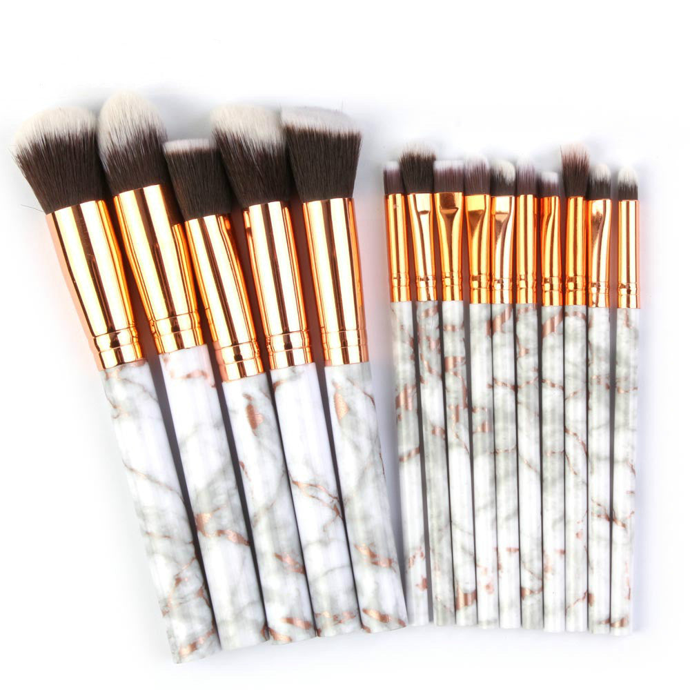 Set of 15 marbling makeup brushes - Free Shipping - Aurelia Clothing