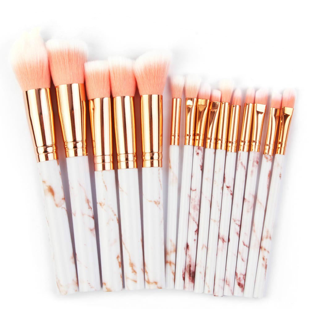 Set of 15 marbling makeup brushes - Free Shipping - Aurelia Clothing